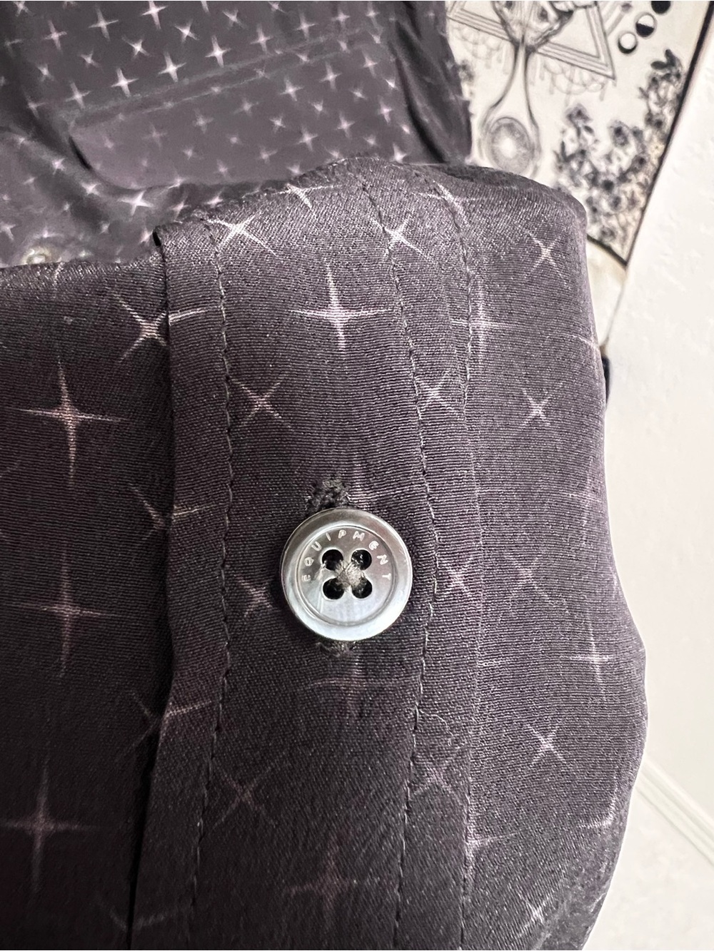 Equipment Black Star Print Silk Blouse - Picture 5 of 10